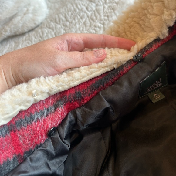 Wild Fable Red Plaid Bomber Jacket w/ Removable Fleece Collar - Picture 7 of 9